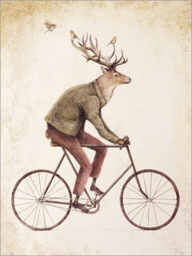 Poster Auch ein Gentleman fährt Fahrrad