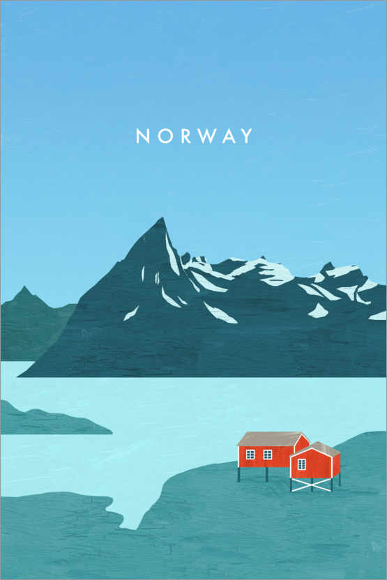 Poster Norwegen Illustration
