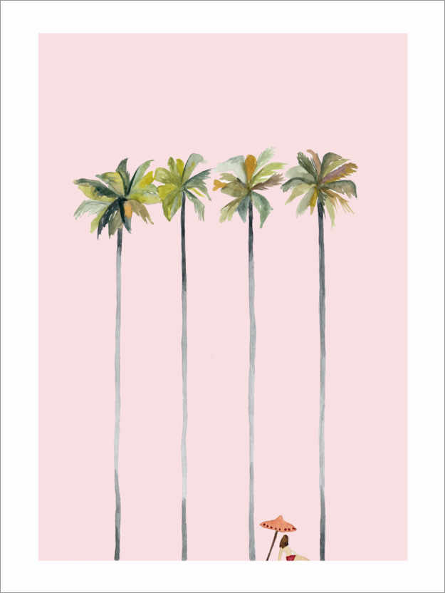 Poster Am rosafarbenen Strand