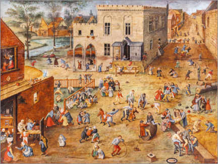Wandbild  Die Kinderspiele - Pieter Brueghel d.J.