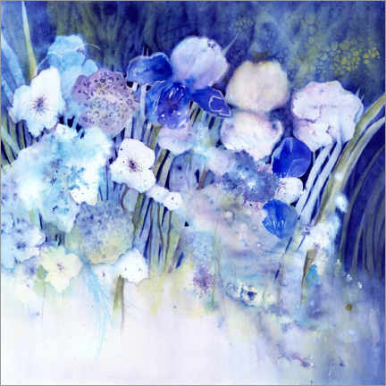 Poster Frühlingsgarten mit Iris