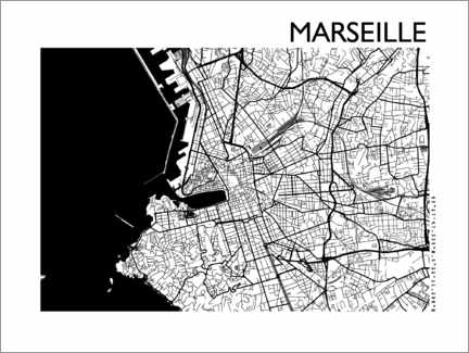 Poster Stadtplan von Marseille