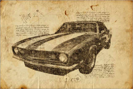 Poster Vintage Camaro