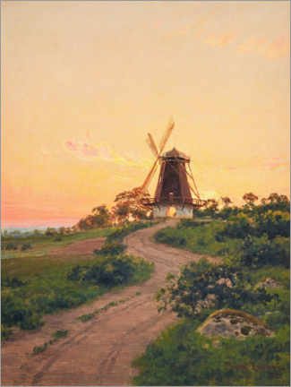Wandsticker  Windmühle bei Sonnenaufgang - Johan Krouthén