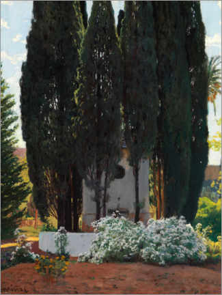 Poster Brunnen der Zypressen