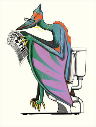 Poster Pterodactyl Dinosaurier Toilette