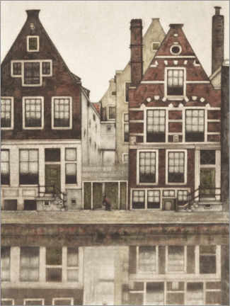 Acrylglasbild  Häuser auf dem Groenburgwal in Amsterdam - Frans Everbag