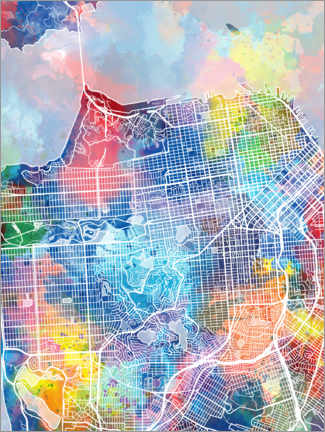 Poster San Francisco Stadtkarte