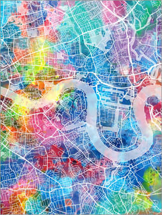 Leinwandbild  London Stadtkarte - Bekim Mehovic