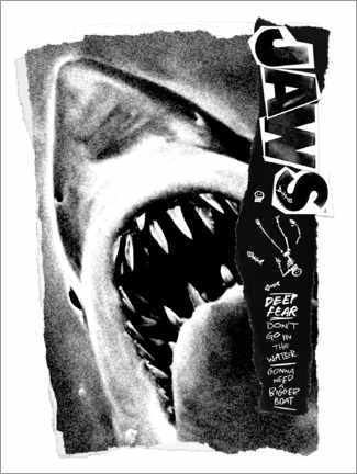 Holzbild  Der Weiße Hai - Deep Fear Collage