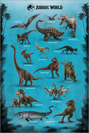 Wandbild  Jurassic World - Dinosaurier