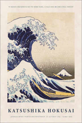 Hartschaumbild  Katsushika Hokusai - Five more years - Katsushika Hokusai