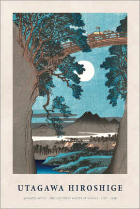 Poster Utagawa Hiroshige - Monkey bridge in Kai province