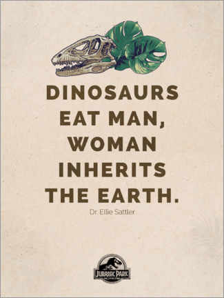 Holzbild  Jurassic Park - Dinosaurs eat man