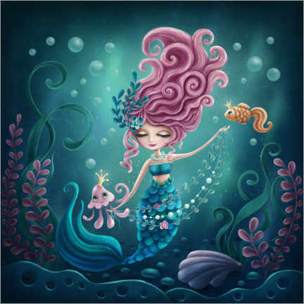 Wandbild  Süße Meerjungfrau - Elena Schweitzer