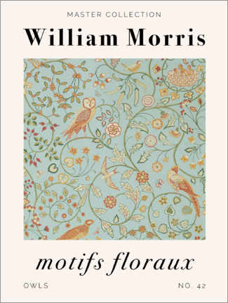 Acrylglasbild  Motifs Floraux - Owls - William Morris