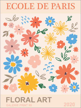Wandbild  Ecole De Paris - Colorful Floral - Olga Telnova