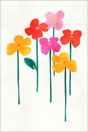 Wandbild  Little Happy Flowers - KUBISTIKA