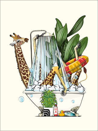 Acrylglasbild  Giraffe in der Badewanne - Wyatt9