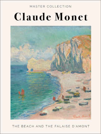 Holzbild  Claude Monet - The beach and the falaise d?amont - Claude Monet