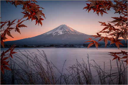 Poster Mt. Fuji in der Abenddämmerung