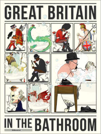 Poster Briten im Badezimmer