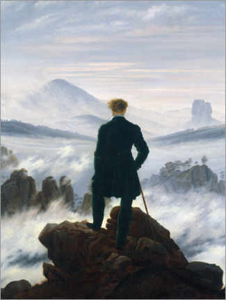 Acrylglasbild  Der Wanderer über dem Nebelmeer - Caspar David Friedrich