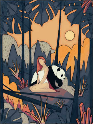 Poster Das Mädchen und der Panda