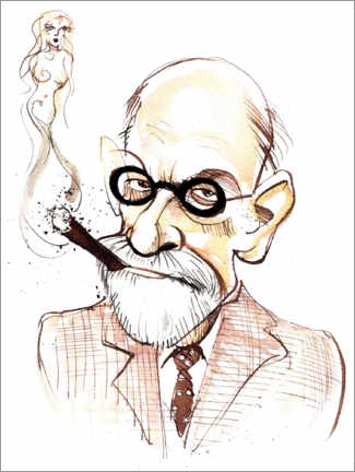 Alubild  Karikatur von Sigmund Freud - Neale Osborne