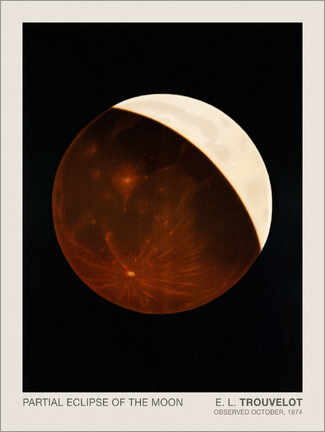 Acrylglasbild  Partielle Mondfinsternis, astronomische Zeichnung - Étienne Léopold Trouvelot
