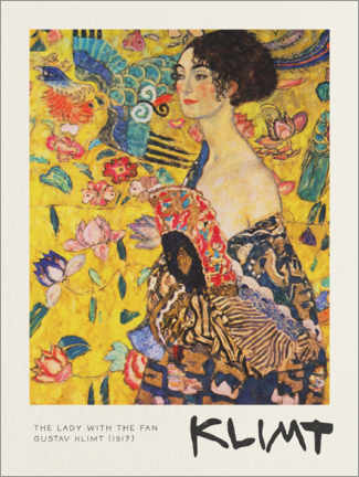 Leinwandbild  Dame mit Fächer - Gustav Klimt