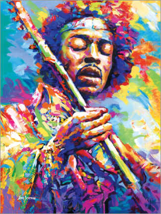 Acrylglasbild  Jimi Hendrix, Farbenfroh - Leon Devenice