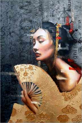 Acrylglasbild  Portrait of a Geisha - Simona Zecca