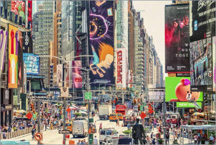 Holzbild  Times Square, Billboard Paradise - Manjik Pictures