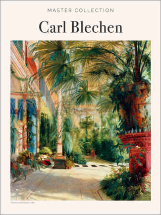 Holzbild  Carl Blechen - The Interieur of the Palm House, 1833 - Carl Blechen
