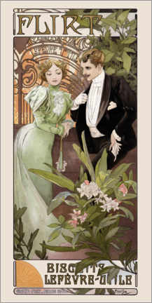 Poster  Flirt - Alfons Mucha