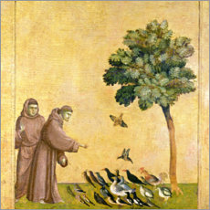 Poster  Der Heilige Franziskus von Assisi predigt den Vögeln - Giotto di Bondone