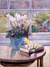 Wandsticker  Blumen und Buch auf dem Tisch - Julia Rowntree