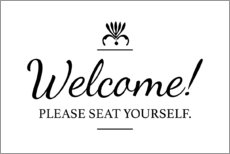 Wandbild  Please seat yourself - Typobox