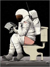 Alubild  Astronaut auf der Toilette - Wyatt9