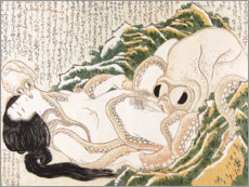 Holzbild  Der Traum der Fischersfrau - Katsushika Hokusai