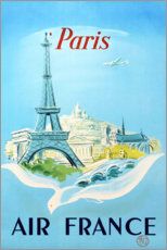 Acrylglasbild  Paris, Air France - Vintage Travel Collection