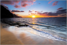 Poster Sonnenuntergang über der Na Pali Küste