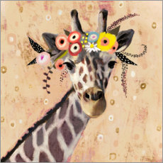 Holzbild  Klimt Giraffe - Victoria Borges