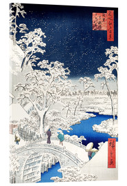 Acrylglasbild  Trommelbrücke und Yuhigaoka von Meguro - Utagawa Hiroshige