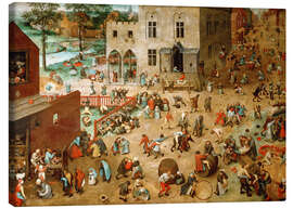 Leinwandbild  Die Kinderspiele - Pieter Brueghel d.Ä.