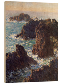Holzbild  Felsen bei Belle-Ile - Claude Monet