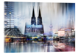 Acrylglasbild  Kölner Skyline, abstrakt - Städtecollagen