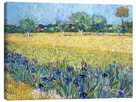 Leinwandbild  Arles mit Irisblüten im Vordergrund - Vincent van Gogh