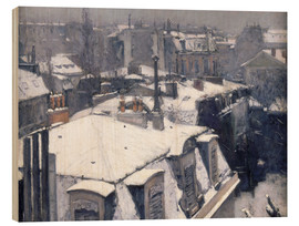 Holzbild  Dächer im Schnee - Gustave Caillebotte